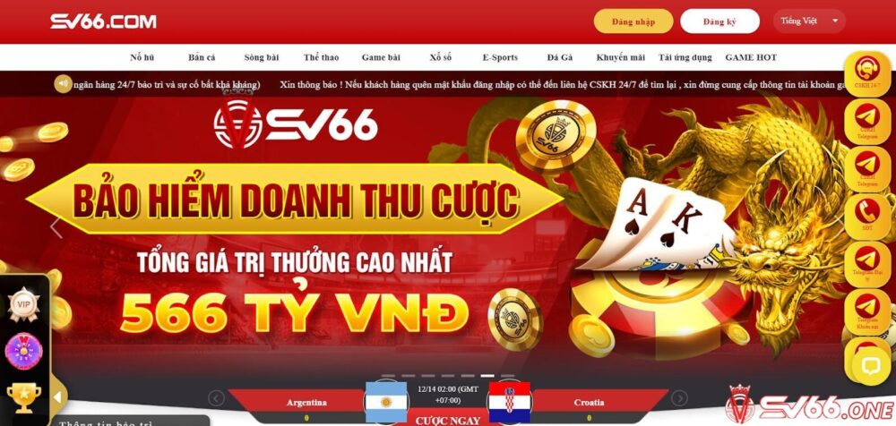 Casino Online SV66 rất được các cược thủ yêu thích